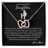 Right There In Your Heart - Interlocking Hearts Necklace For Daughter