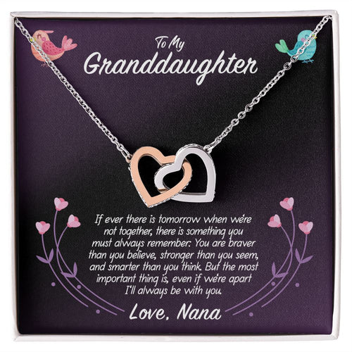 To My Granddaughter Love Nana Interlocking Hearts Necklace