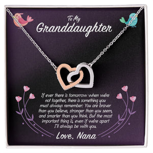 To My Granddaughter Love Nana Interlocking Hearts Necklace