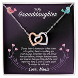 To My Granddaughter Love Nana Interlocking Hearts Necklace