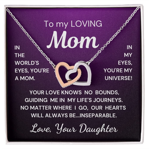 Gift for Mom from Daughter Inseparable Hearts Interlocking Hearts Purple Version