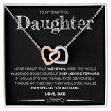 To My Beautiful Daughter (From Dad) | Never Forget That I Love You | Interlocking Hearts Necklace