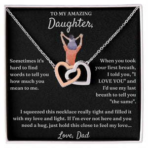 How Much You Mean To Me - Interlocking Hearts Necklace For Daughter