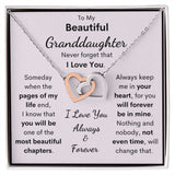 To My Beautiful Granddaughter Necklace, Someday When The Pages Of My Life End, Interlocking Hearts Necklace, Necklace for Granddaughter