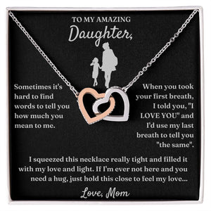 Hard To Find Words - Interlocking Hearts Necklace For Daughter