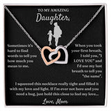 Hard To Find Words - Interlocking Hearts Necklace For Daughter