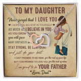 To My Daughter | Never Forget That I Love You | Interlocking Hearts Necklace | Anniversary Gift