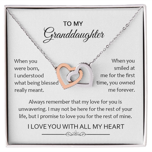 Granddaughter When You Were Born | Gift For Your Granddaughter | Interlocking Hearts necklace