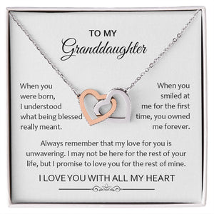 Granddaughter When You Were Born | Gift For Your Granddaughter | Interlocking Hearts necklace