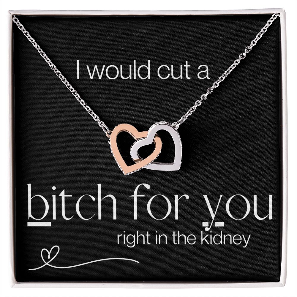 I Would Cut - Interlocking Hearts Necklace - Black Gift For Mom, necklace For Wife, Gift For Mother's Day