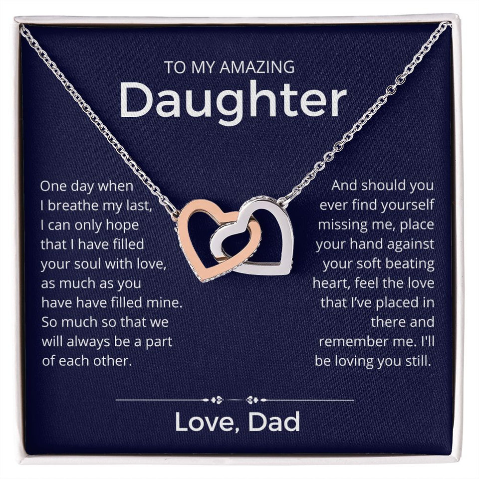 Always A Part Of Each Other - Interlocking Hearts Necklace For Daughter
