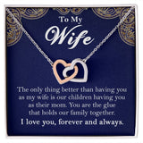 To My Wife Interlocking Hearts Rose Gold Necklace Gift From Husband