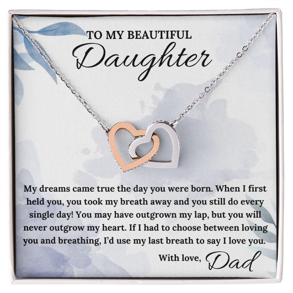 Dreams Came True - Interlocking Hearts Necklace For Daughter