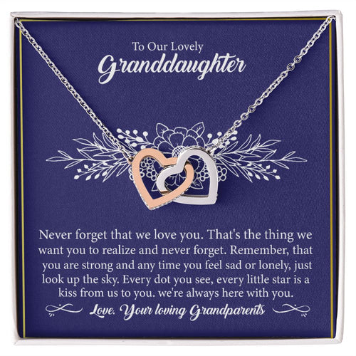 To Our Lovely Granddaughter - Interlocking Hearts Necklace