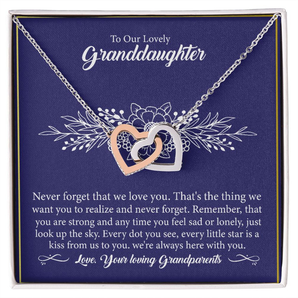 To Our Lovely Granddaughter - Interlocking Hearts Necklace