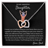 You Either Win Or Learn - Interlocking Hearts Necklace For Daughter