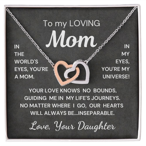 Gift for Mom from Daughter Inseparable Hearts Interlocking Hearts Necklace