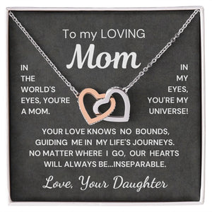Gift for Mom from Daughter Inseparable Hearts Interlocking Hearts Necklace
