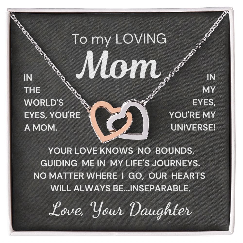 Gift for Mom from Daughter Inseparable Hearts Interlocking Hearts Necklace