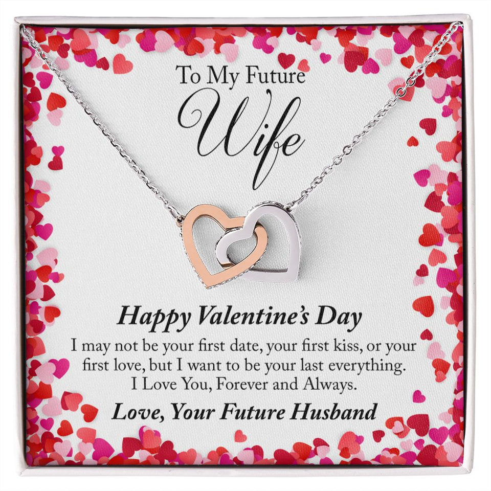 To My Future Wife Valentine's Day Interlocking Hearts Necklace