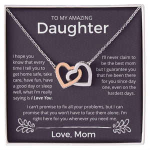 Whenever You Need Me - Interlocking Hearts Necklace For Daughter