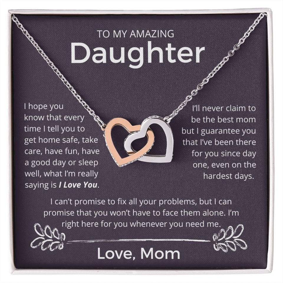 Whenever You Need Me - Interlocking Hearts Necklace For Daughter