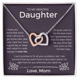 Whenever You Need Me - Interlocking Hearts Necklace For Daughter
