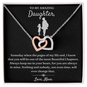 One Of The Most Beautiful Chapters - Interlocking Hearts Necklace For Daughter