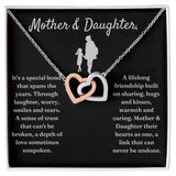 Special Bond That Spans The Years - Interlocking Hearts Necklace For Daughter