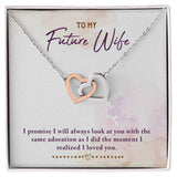 To My Future Wife Interlocking Hearts Necklace