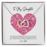 To My Daughter Love Dad Interlocking Hearts Necklace