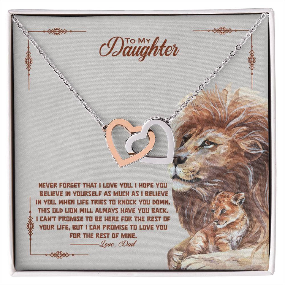 Daughter I Always Have Your Back Interlocking Hearts Necklace