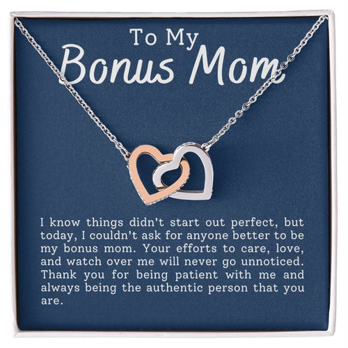 Bonus Mom Interlocking Hearts Necklace