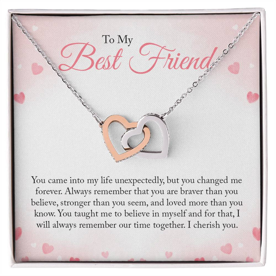To my Bestie  Interlocking Hearts Necklace