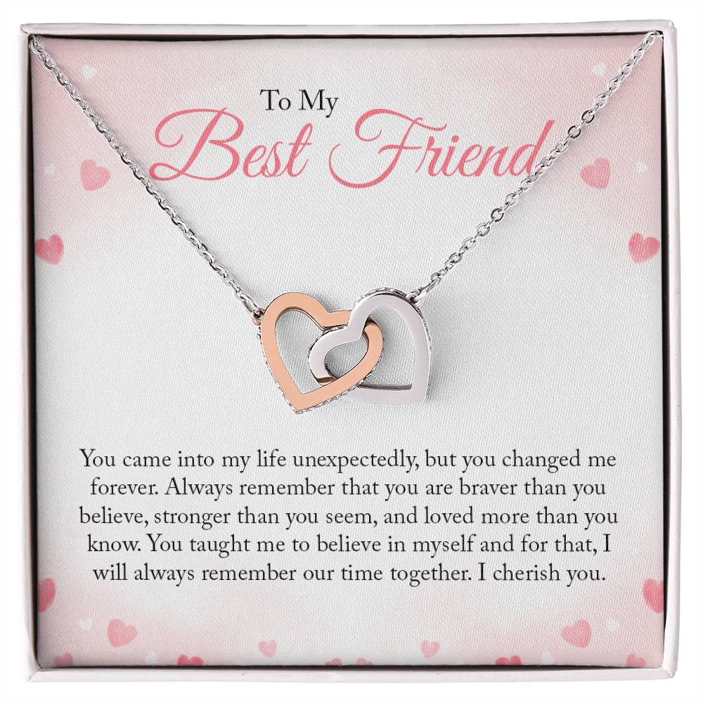 To my Bestie  Interlocking Hearts Necklace