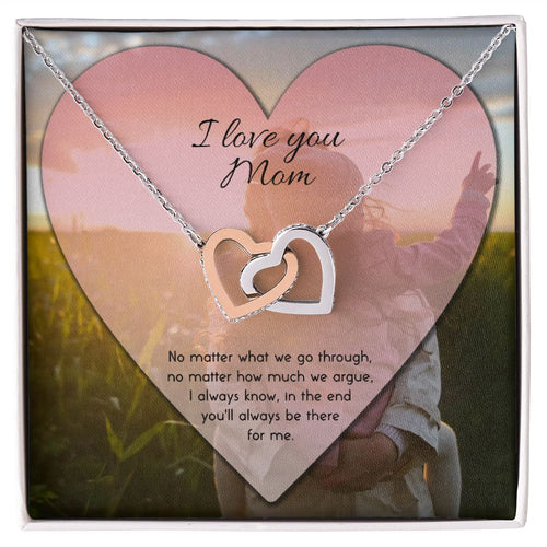 To Mom No Matter What Interlocking Hearts Necklace
