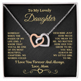 Gift For Daughter Necklace From Mom -  My Little Girl To Me Love, Mom Necklace, Interlocking Hearts Necklace