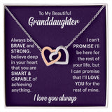 To My Beautiflul Granddaughter Necklace - I Love You Always, Interlocking Hearts Necklace