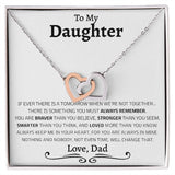 To My Daughter | I Will Always Keep You In My Heart | Interlocking Hearts Necklace
