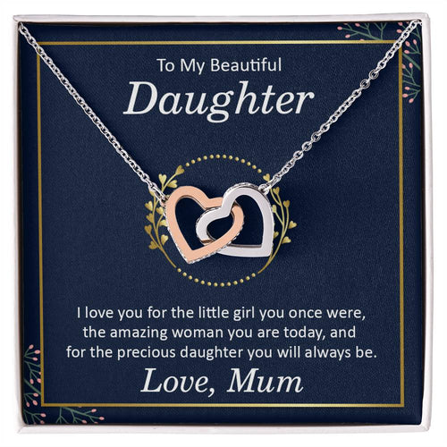 Beautiful Daughter Interlocking Hearts Necklace
