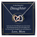 Beautiful Daughter Interlocking Hearts Necklace