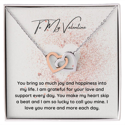 To My Valentine Interlocking Hearts Pendant Necklace Gift For Mom, necklace For Wife, Gift For Mother's Day
