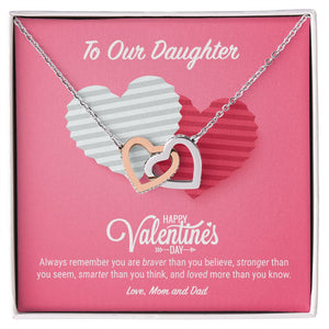 To Our Daughter Valentine's Day Interlocking Hearts Necklace