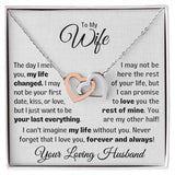 My Wife Necklace Gift -  Your Last Everything Love, Husband - Necklace for Her, Necklace for Wife, Interlocking Hearts Necklace