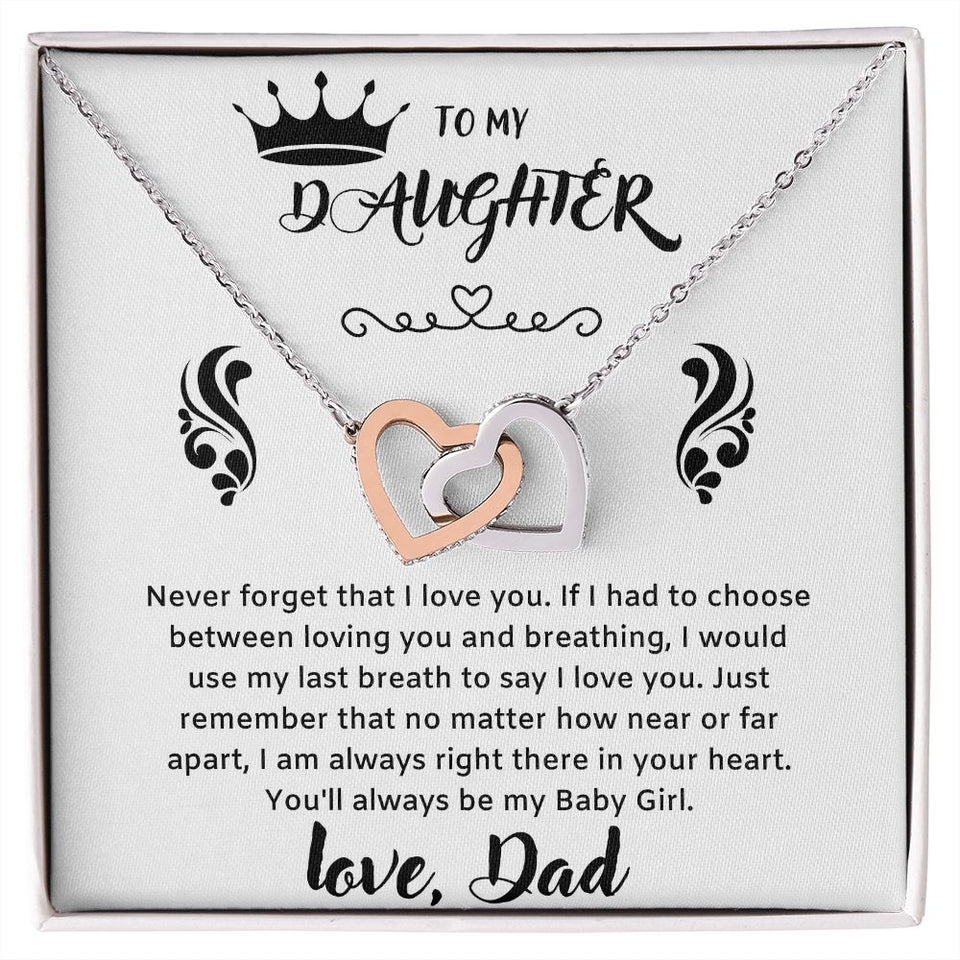 A Beautiful Interlocking Hearts necklace Gift From Dad To Daughter