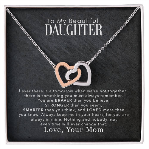 (selling-fast!) To My Daughter Love You More Than You Know  Interlocking Hearts Necklace