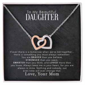 (selling-fast!) To My Daughter Love You More Than You Know  Interlocking Hearts Necklace