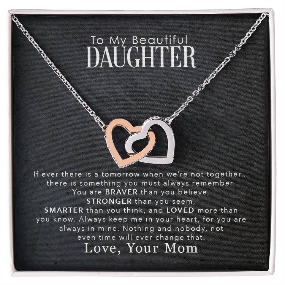 (selling-fast!) To My Daughter Love You More Than You Know  Interlocking Hearts Necklace