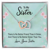 No Better Friend than a Sister Interlocking Hearts Necklace