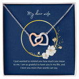 Wife - I Love You More Than Words Can Say - Interlocking Hearts Necklace